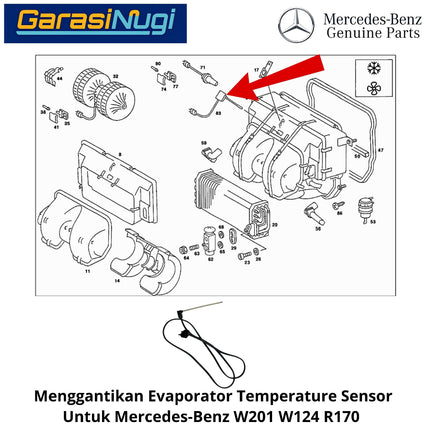Mercedes W201 W124 R170 Evaporator Temperature Sensor Suhu Original A2018300672