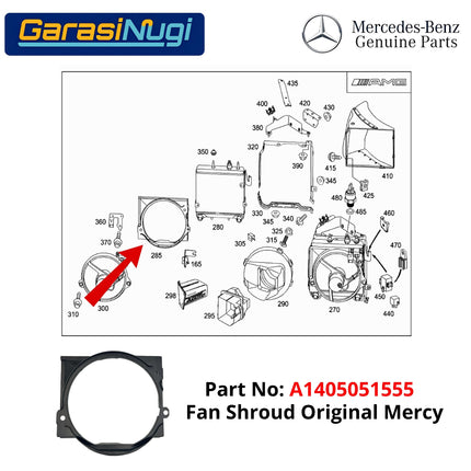 Fan Shroud For Mercy W140 W220 Penutup Frame Kipas Radiator Bracket Original S230 S500
