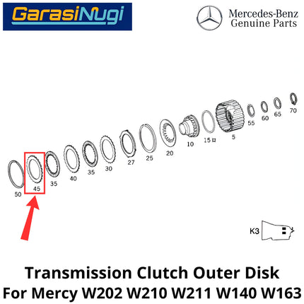 Transmission Clutch Mercy W202 W210 W211 W140 Outer Disk Piringan Cakram Luar Transmisi C200 E230 S280