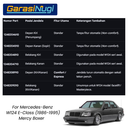 Window Switch Mercedes W124 W201 Sakelar Pengatur Jendela Mercy Boxer 230E 300E