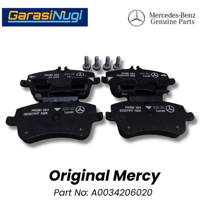 Front Brake Pads Mercedes W203 W211 R171 Kampas Rem Depan Original A0034206020