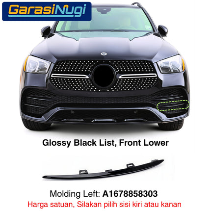 Front Lower Bumper Mercy W167 List Chrome Penutup Molding Bemper Depan Trim GLE