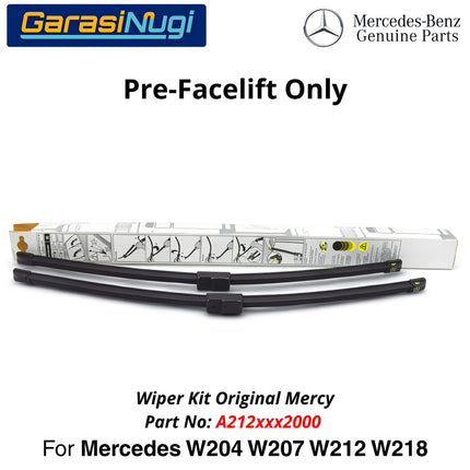 Mercedes W212 W204 W207 W218 Wiper Frameless Kit Original Kaca Depan Front Window E250 C250