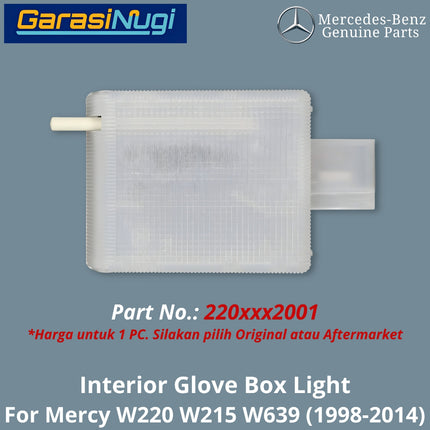 Glove Box Mercy W220 W215 W639 Interior Lamp Lampu Laci Dashboard Mercedes S500 CL Viano