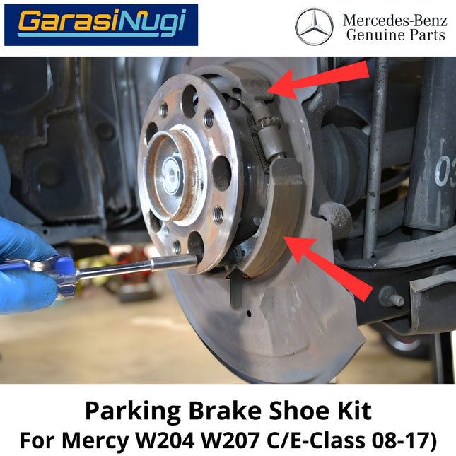 Rear Hand Brake Mercy W204 W207 Shoe Kit Kampas Rem 0044208620 Belakang Mercedes C200 E250