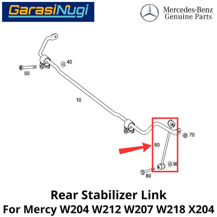 Rear Stabilizer Mercy W204 W212 W207 X204 Linkage Shock Bar Penstabil Roda Belakang Mercedes C200 CLA