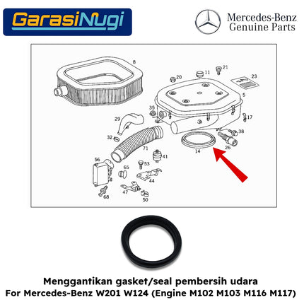Gasket Seal Ring For Mercy W124 W201 Segel Filter Udara Original Air Cleaner E230