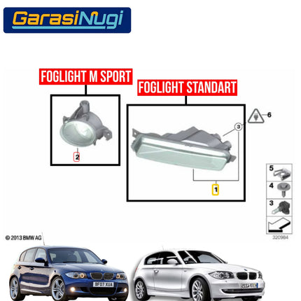 Fog Lights For BMW E81 E87 Lower Lampu Kabut Depan 120