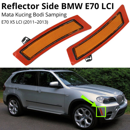 Reflector BMW E70 LCI Side Mata Kucing Trim Samping Front Bumper X5