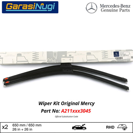 Mercedes W211 C219 R230 C199 Wiper Frameless Kit Kaca Depan Front Window E240 CLS350