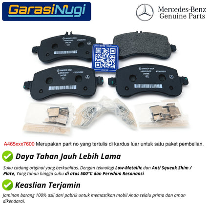 Kampas Rem Depan Mercedes W465 Front Brake Pads Original A4654217600 G500 G580 G 63