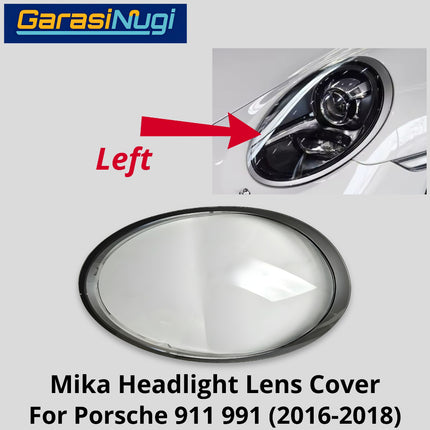 Mika Headlight Porsche 911 991 Lens Kaca Cover Lampu Depan 2016-2018