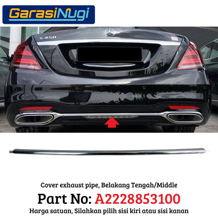 Chrome Stripe W222 Facelift Garnish Moulding Bemper Depan Belakang S450