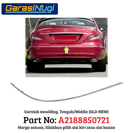 Chrome Stripe Mercy W218 Front Rear Garnish Moulding Bumper Depan Belakang CLS