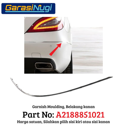 Chrome Stripe Mercy W218 Front Rear Garnish Moulding Bumper Depan Belakang CLS