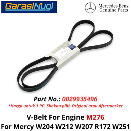 Fan Belt Mercy W204 W212 W207 R172 W251 V-Belt Tali Kipas 0029935496 M276 Mercedes C200 E200 SLK