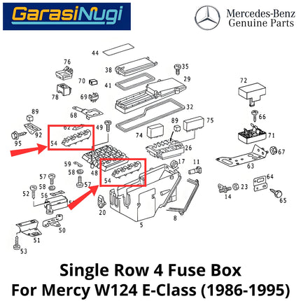 Single Row 4 Mercy W124 Fuse Box Kotak Relay Sekring Baris Tunggal 4 1245401550 E230 E200