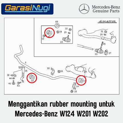 Rubber Mounting For Mercy W124 W201 W202 Bantalan Karet Penyangga E230 C240