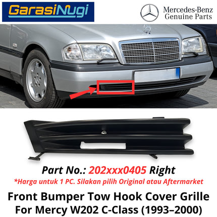 Front Towing Mercy W202 Cover Bumper Tow Tutup Lubang Derek Original Mercedes C200