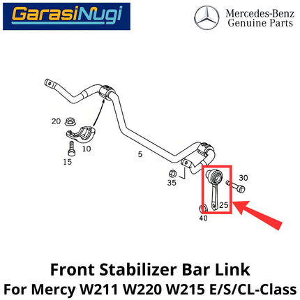 Front Stabilizer Mercy W211 W220 W215 Linkage Shock Bar Penstabil Roda Depan Mercedes E200 S300 CL