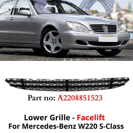 Mercedes W220 Grill Cover Bumper Lower Grille Bawah Mercy S300 S350 AMG