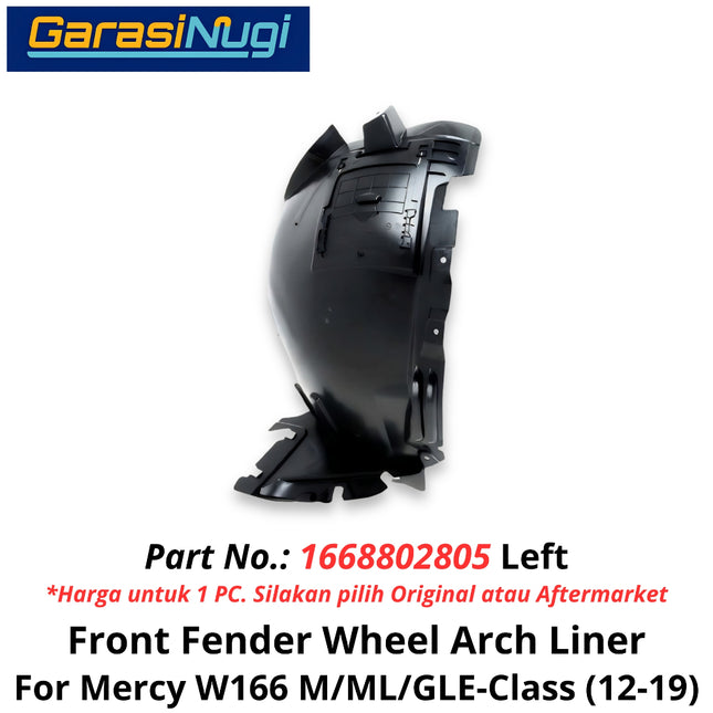 Front Fender Liner Mercy W166 Pelindung Percikan Air Tutup Spakbor Depan Mercedes ML GLE 12-19