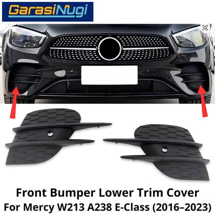 Fog Trim Mercy W213 A238 Facelift Lower Bumper Cover Lampu Kabut Grill Mercedes E350 E43 E53 21-23