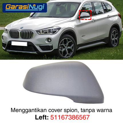 Penutup Kaca Spion BMW F48 F45 Outside Mirror Cover Cap Unprimed Bingkai Luar X1 218