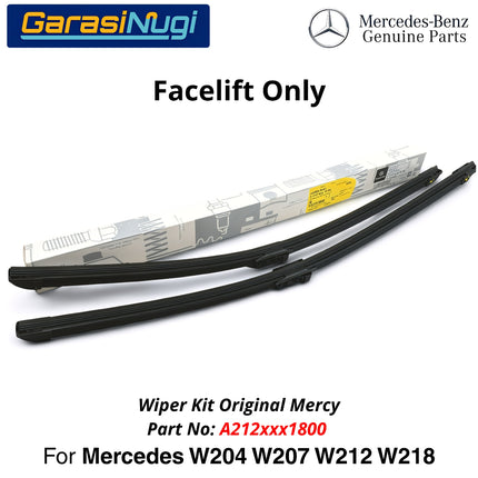 Mercedes W212 W204 W207 W218 Wiper Frameless Kit Original Kaca Depan Front Window E250 C250