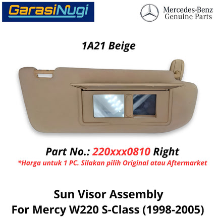 Sun Visor Mercy W220 Assembly Cermin Mirror Sunvisor Cover Kaca Pelindung Matahari Mercedes S280 S320