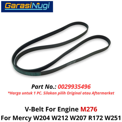 Fan Belt Mercy W204 W212 W207 R172 W251 V-Belt Tali Kipas 0029935496 M276 Mercedes C200 E200 SLK