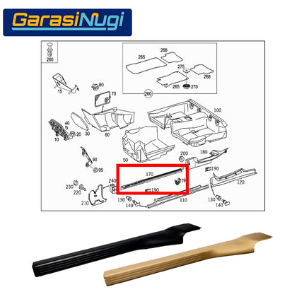 Cover Rail For Mercy W203 Penutup Lis Ambang Pintu Depan Front Door C200 C240