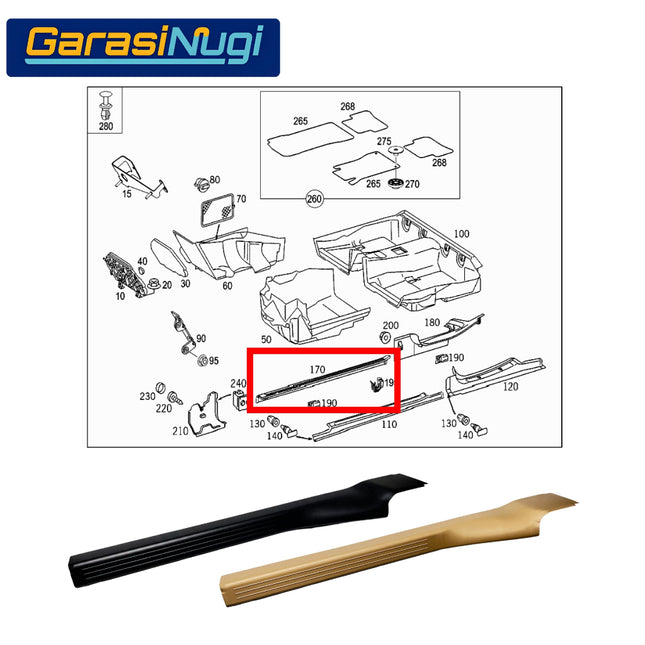 Cover Rail For Mercy W203 Penutup Lis Ambang Pintu Depan Front Door C200 C240