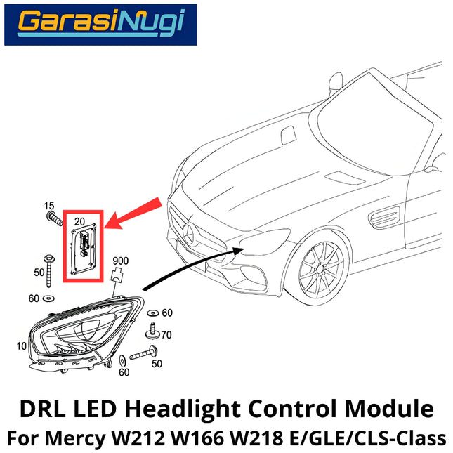 DRL LED Driver Mercy W212 W166 W218 Headlight Control Module Ballast Lampu Mercedes E200 CLS ML
