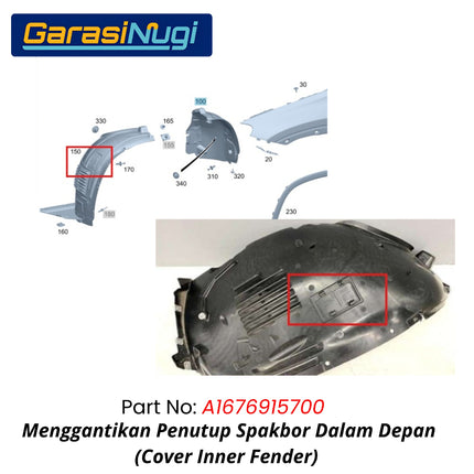 Front Fender Mercy W167 Penutup Spakbor Dalam Roda Depan Wheel Cover GLE