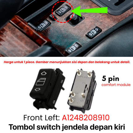 Window Switch Mercedes W124 W201 Sakelar Pengatur Jendela Mercy Boxer 230E 300E