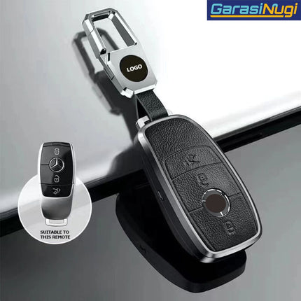 Key Case For Mercedes W177 Sarung Kunci Kulit Aluminium Leather Short Keychain