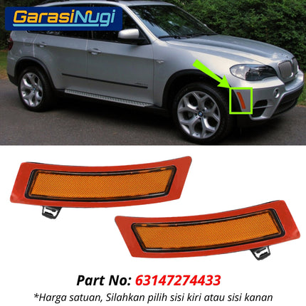 Reflector BMW E70 LCI Side Mata Kucing Trim Samping Front Bumper X5