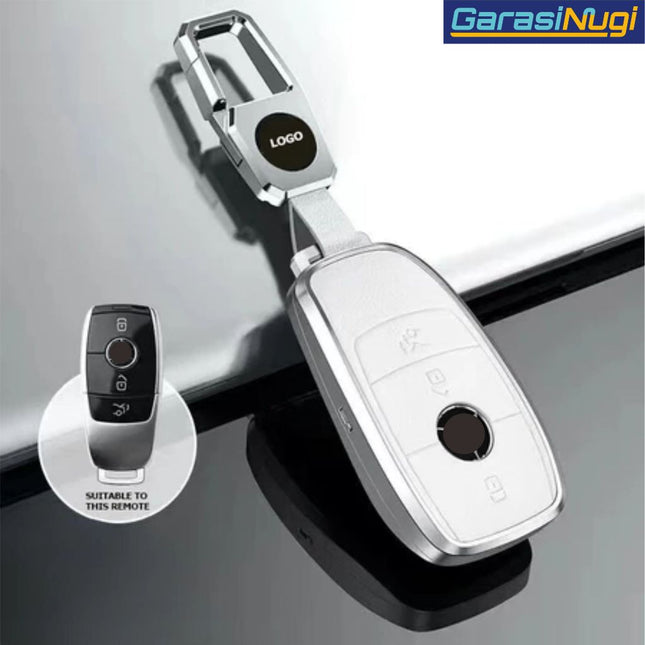 Key Case For Mercedes W177 Sarung Kunci Kulit Aluminium Leather Short Keychain