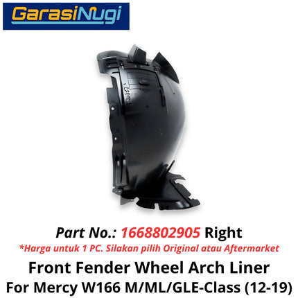 Front Fender Liner Mercy W166 Pelindung Percikan Air Tutup Spakbor Depan Mercedes ML GLE 12-19