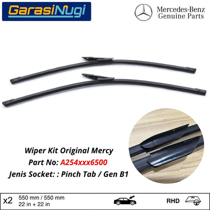 Mercedes W254 X254 W206 Wiper Frameless Kit Original Kaca Depan Front Window GLC