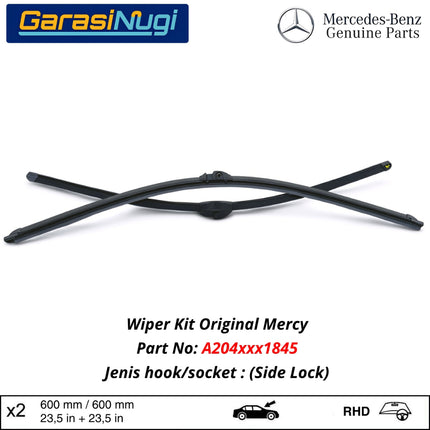 Mercedes W204 Wiper Frameless Kit Original Kaca Depan Front Window C180 C200