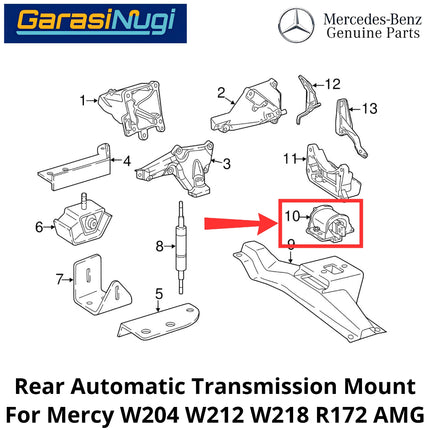 Rear Transmission  Mercy W204 W212 W218 R172 Mounting Dudukan Bantalan Transmisi Belakang Mercedes C200 AMG E200 CLS SLK