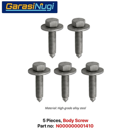 Body Screw Universal Mercedes N000000001410 Sekrup Baja Untuk Bodi Dan Trim Luar