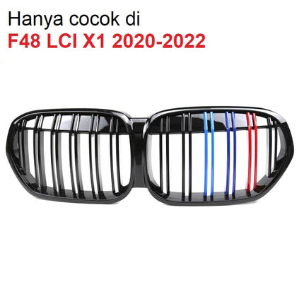 BMW Grill Kidney Grille Hidung Kap Double Slat Glossy M Color F48 X1
