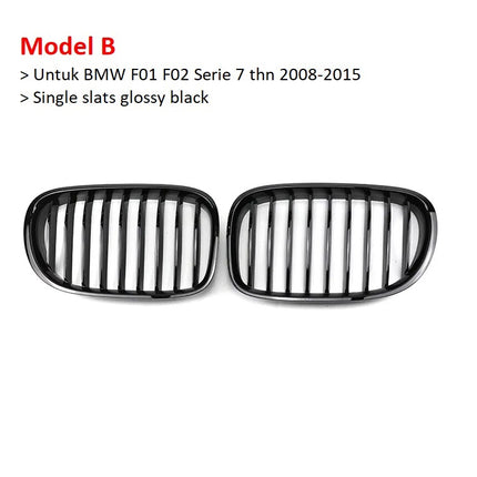 BMW Kidney Grille Hidung Kap Double Diamond Slat M Color F01 F02 740