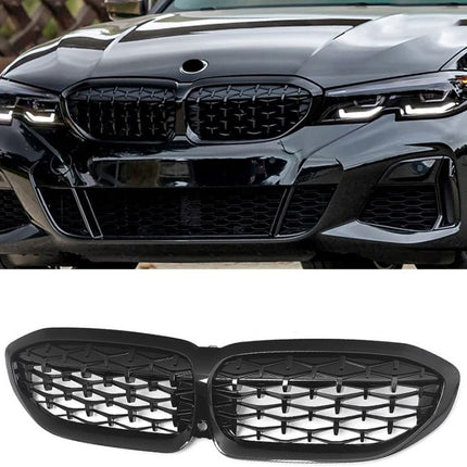 BMW Grill Kidney Grille Hidung Glossy Black Diamond Slat Hitam G20 320