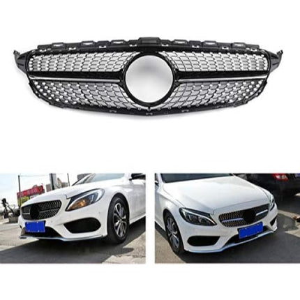 Mercedes W205 Mercy C Class Grill Hidung Chrome Grille Diamond GTR AMG