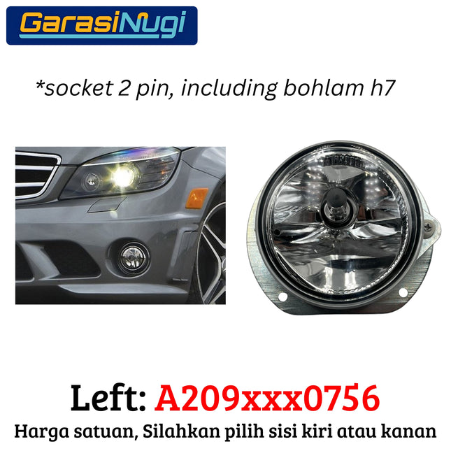 Fog Lights Mercy W204 W211 W209 Pre-LCI AMG C63 Halogen Lampu Kabut Bulat Bumper Depan C300