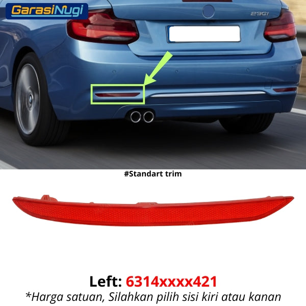 Reflector For BMW F22 Standart MSport Mata Kucing Trim Rear Belakang 230 235